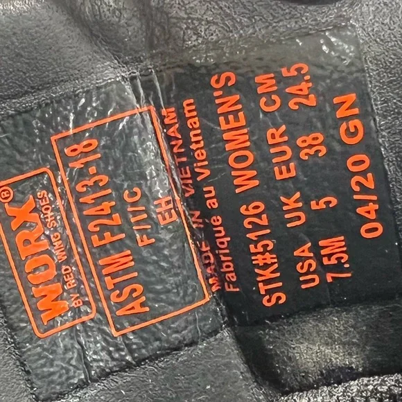 NEW WORX By Red Wing Shoes Black Steel Toe Boots - Picture 13 of 13